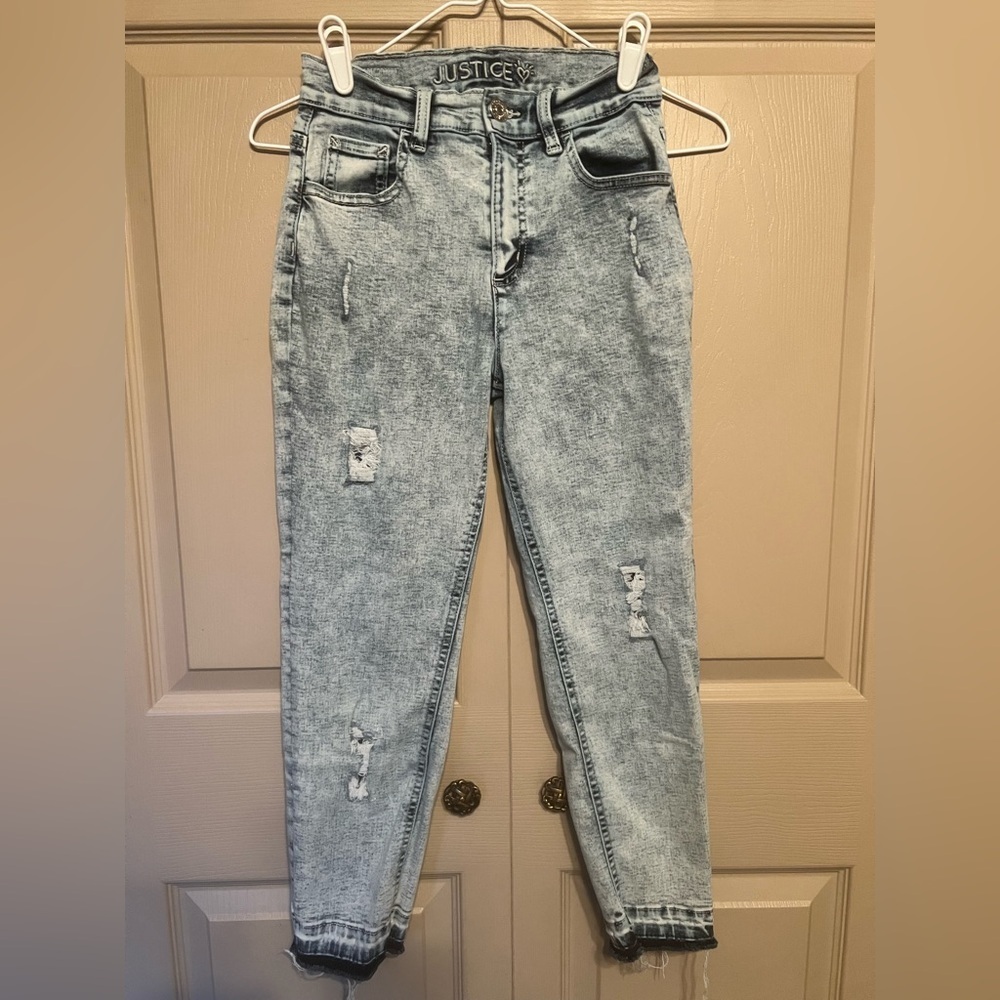 Justice High Rise Light Blue Jeans